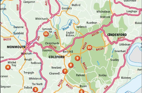 12 Easy Walks in the Forest of Dean and Wye Valley Map