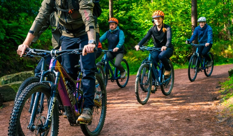 Family biking in the Forest of Dean