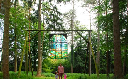 Forest of Dean Sculpture Trail Cathedral of the forest stained glass window