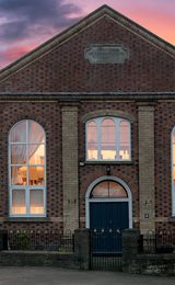 Chapel Court Holidays Good Dusk Shot of Chapel Facade cropped driveway