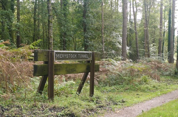 Speculation and Mireystock walking and cycle path sign