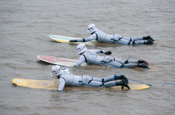 The Severn Bore with surfing stormtroopers