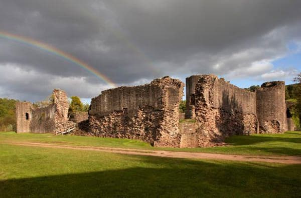 Skenfrith Castle Summer with a rainbow