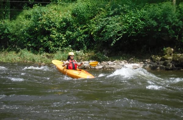 Kayaking on the River Wye rapids with Inspire2Adventure