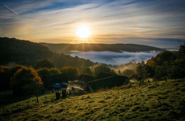 Forest Retreats Sunrise above Tintern