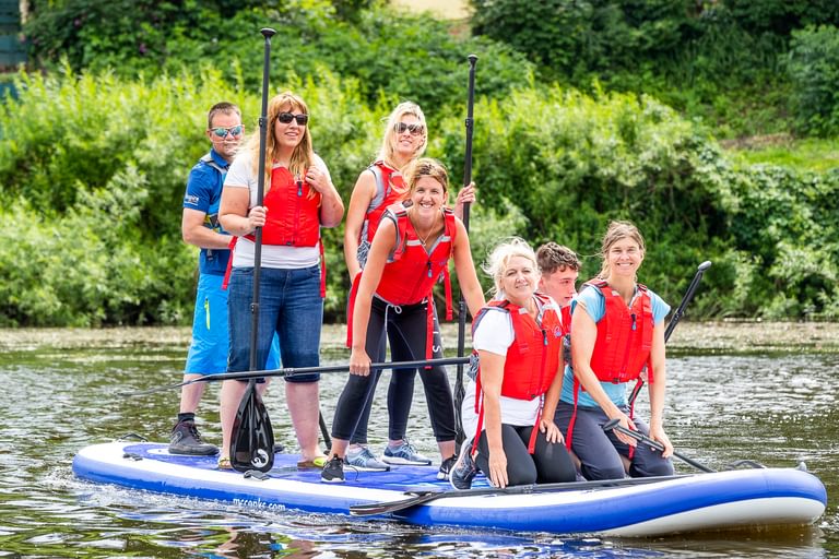 Mega SUP on the River Wye and large group with inspire2adventure