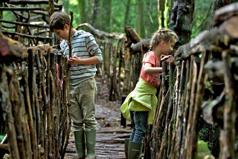 Puzzlewood kids enjoying walking aroung the magical ancient forest